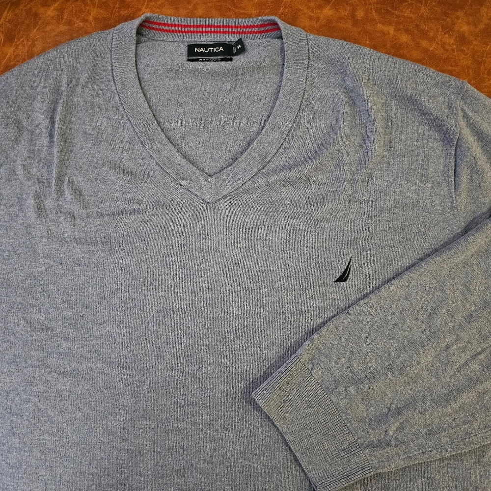 Nautica Men’s Navtech V-Neck Sweater, Blue, 6XL